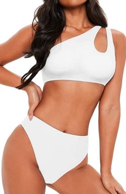 2-piece high waisted bikini (White)