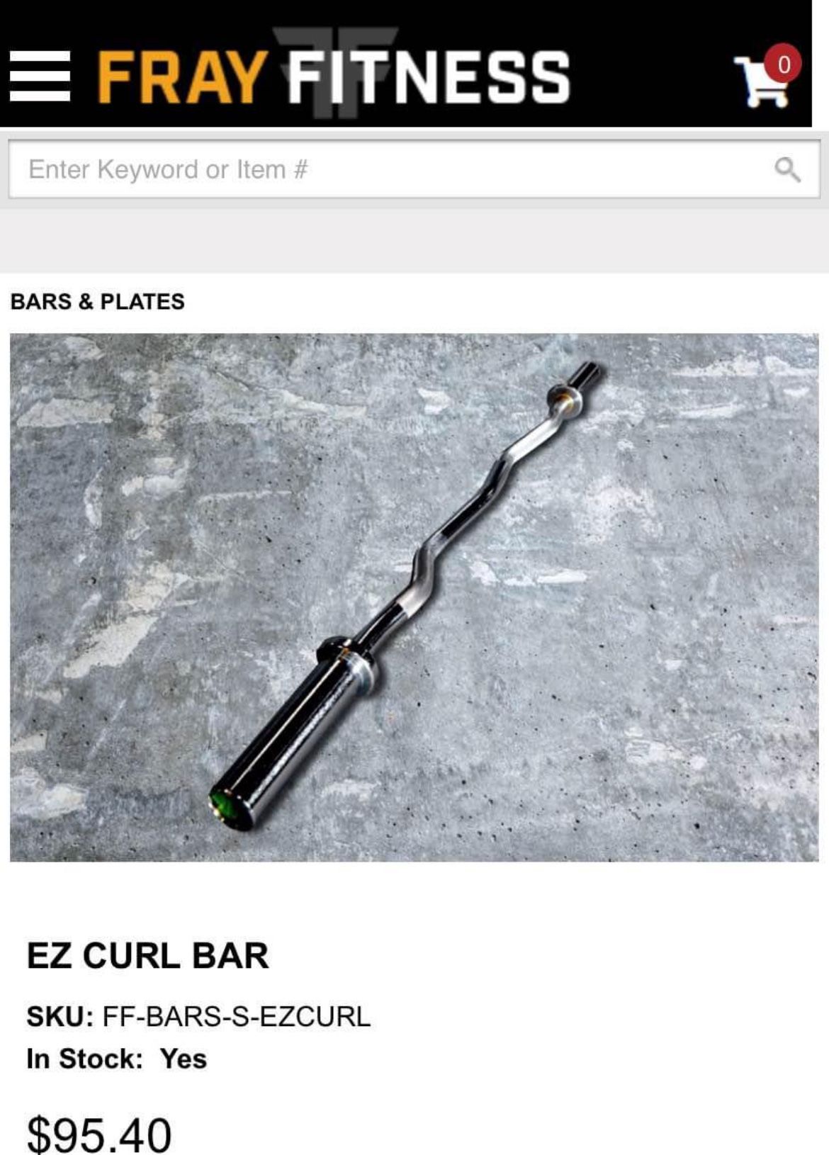 Ez Curl Bar Brand New In Box with Clips