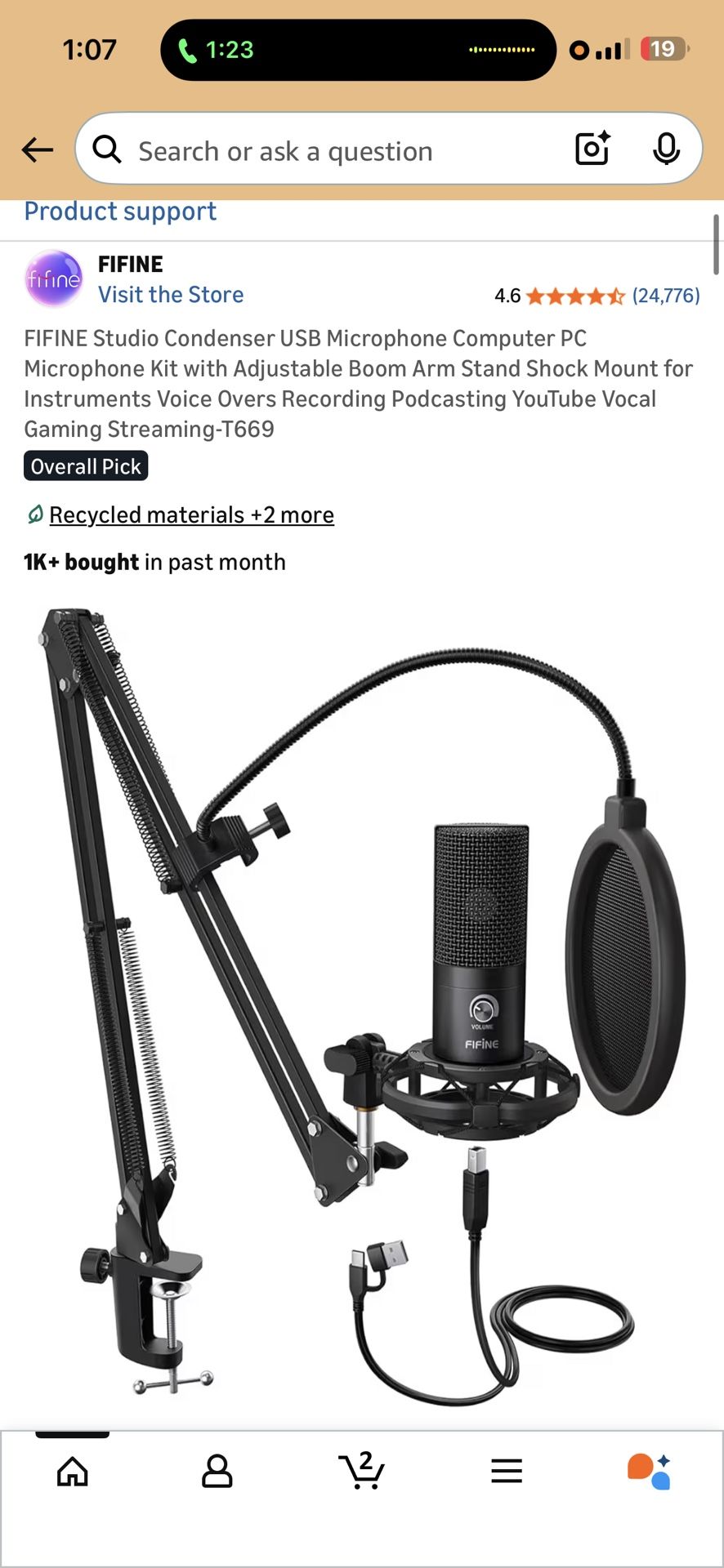 Computer Microphone ( streaming , gaming , etc )