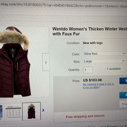 New Wantdo Quilted Puffer Vest