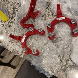 Jeep Wrangler JL Tow Hook Kit Front OEM Style Red w/ Brackets & Bolts