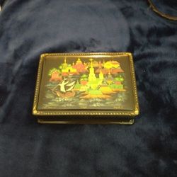  Russian Hand Painted Lacquer Box 