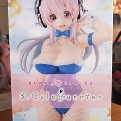 Giant Super Sonico BiCute Bunnies Blue Rabbit Sexy Anime Girl Figure