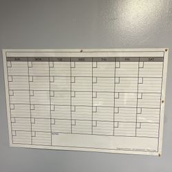 Dry erase calendar