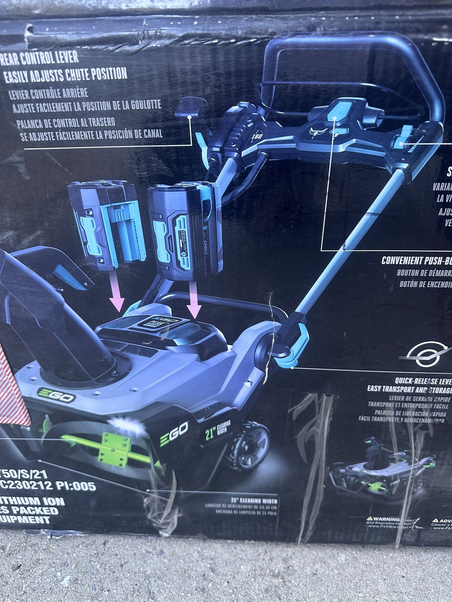 EGO Power+ Peak Power SNT2103-21 in. Single stage 56 V Battery Snow Blower Tool Only 