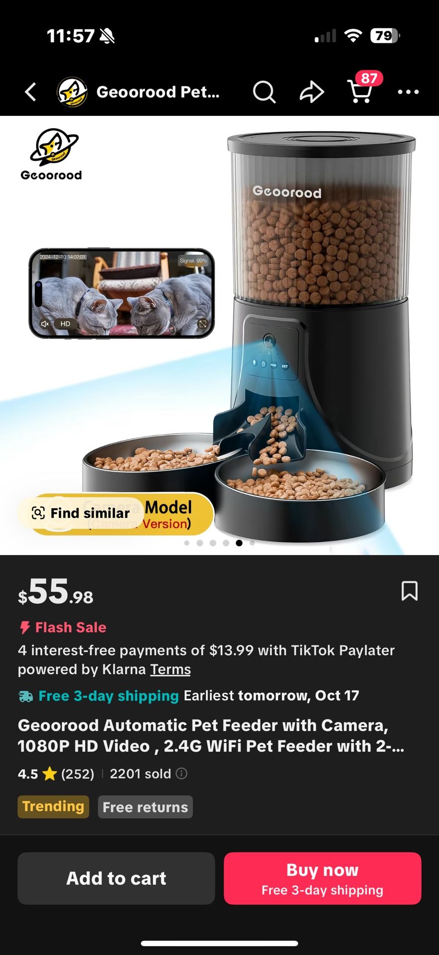 brand new automatic cat/dog feeder with camera