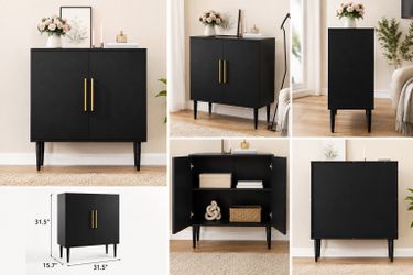 Black Two-Door Storage Cabinet
