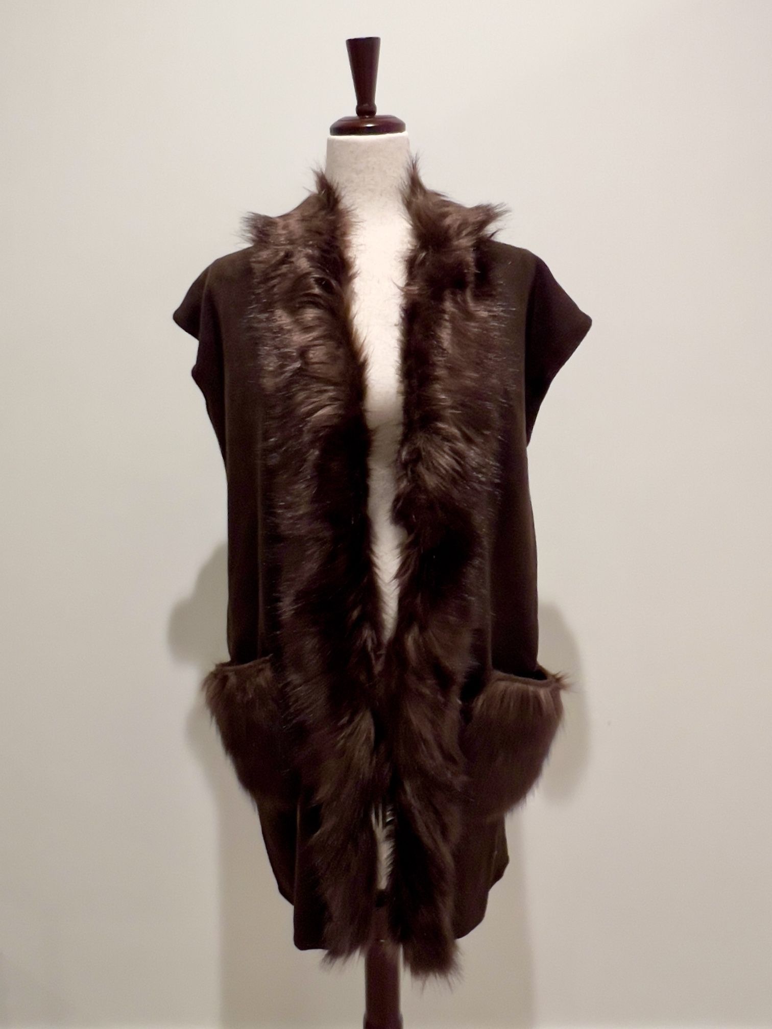 Faux Mink Sweater Knit Vest