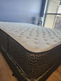 New queen mattress and box spring. 2 pc bed frame is not included