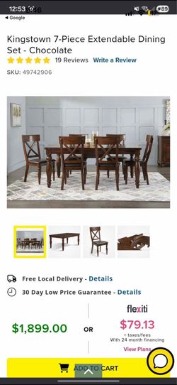 Solid Wood Dining Table with 6 Chairs - Traditional / Rustic Farmhouse Style