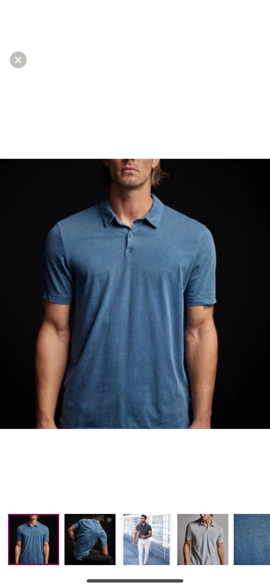 NWT James Perse Men’s Jersey Polo - Sz Medium - Lake Pigment Blue