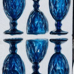 6 pack ocean blue wine cups 