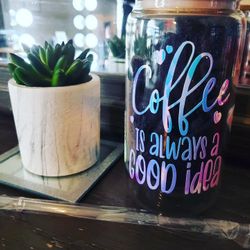Glass Can Coffee Cups
