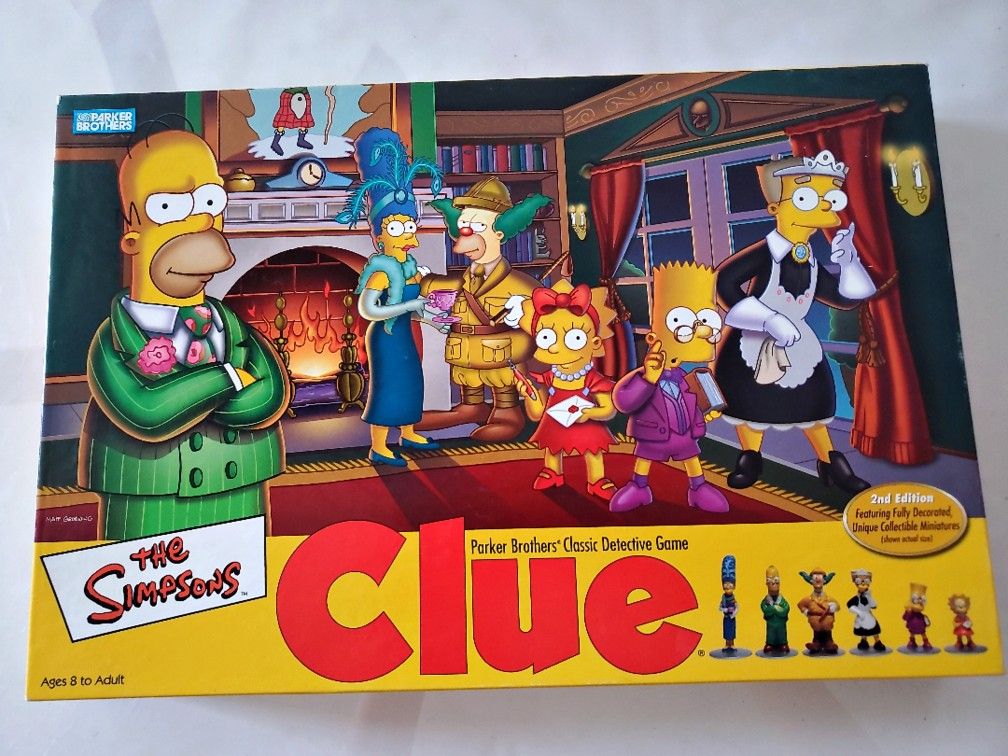 Simpsons Clue murder mystery board game parker brothers Open box new