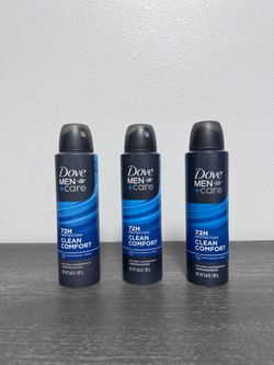 Dove Men+Care Antiperspirant Deodorant Clean Comfort, Pack of 3, Dry Spray For Men 72-hour Sweat and Odor Protection with Triple Defense Technology 3.