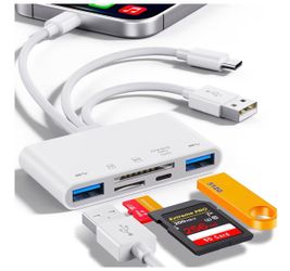 Brand new 5-in-1 Memory Card Reader, USB OTG Adapter & SD Card Reader for i-Phone/i-Pad, USB C and USB A Devices with Micro SD & SD Card Slots, Suppor