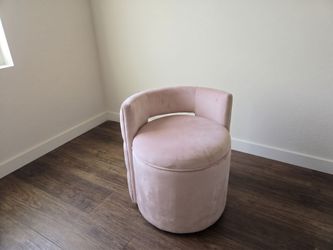 Modern Blush Pink Velvet Barrel Chair