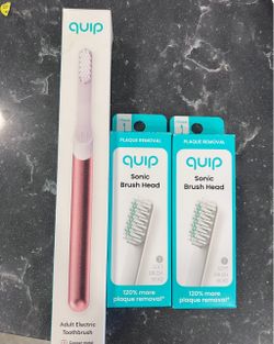 Quip copper metal toothbrush plus brush heads