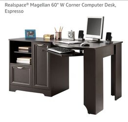 Realspace Magellan 60" Corner Computer Desk – Espresso Finish