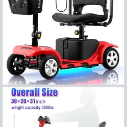 Mobility Scooter for Adults, Senior, Skmc 4 Wheels Electric Powered Chargeable Device for Travel,