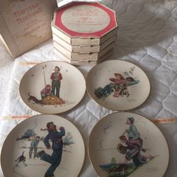 Norman Rockwell Vintage Plate Set