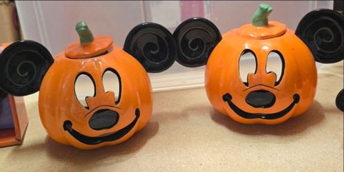 Mickey mouse disney halloween pumpkin tealight set