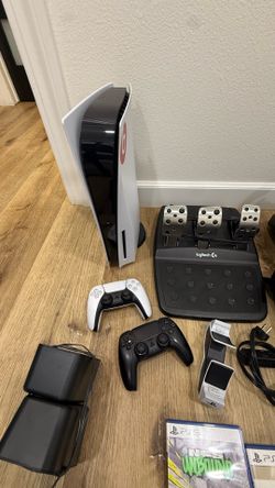 PlayStation 5 and steering wheel and more