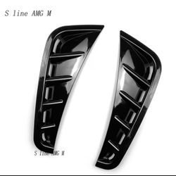 Car Styling Carbon fiber Front Bumper Spoiler Air Knife Fog light Trim for Mercedes Benz C Class W(contact info removed) Auto Covers Stickers Trim
