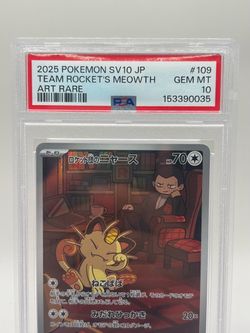 PSA 10 Japanese Team Rocket's Meowth 109/098 AR