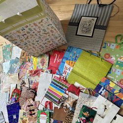 Bunch Of Vintage gift Wrap  Wrapping Paper And Gift Bags All Occasions