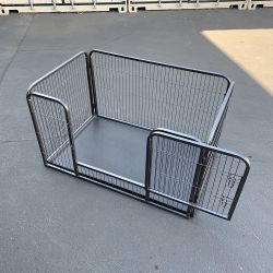 $95 (New) Heavy-duty dog pet playpen with plastic tray indoor outdoor cage kennel 4-panel, 49x32x28” 