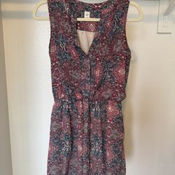 Red, White & Blue Paisley Print Gap Dress