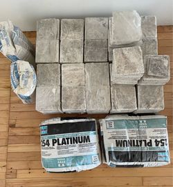 Tumbled Travertine Tile Lot + Grout + Thin set