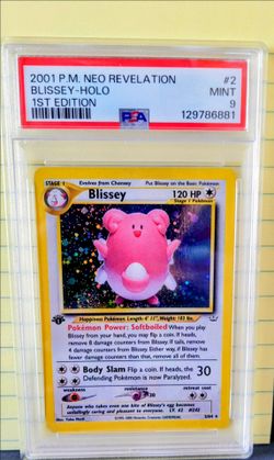 Pokemon Graded Slab 2001 POKEMON NEO REVELATION 1ST EDITION #2 BLISSEY-HOLO PSA 9