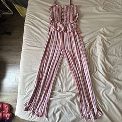 Red Stripped Jumpsuit