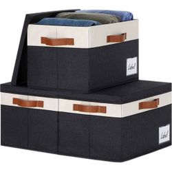 GhvyenntteS Large Storage Bins with Lids (3 Pack)