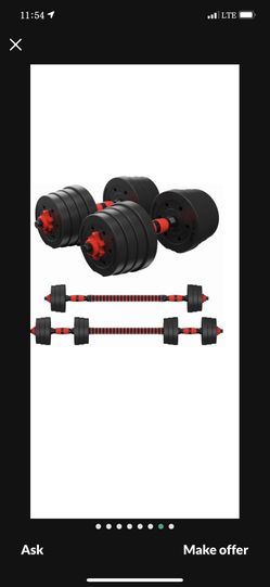 Dumbbells Set, 2 in 1 Barbell Weight Set 44lbs