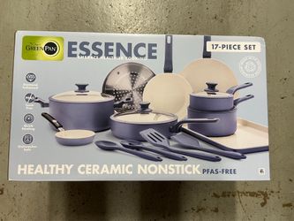 GreenPan Essence 17-Piece Ceramic Nonstick Cookware Dishwasher & Oven Safe