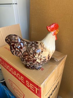 Large Ceramic Rooster Figurine
