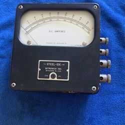 Vintage "The Steel Six Line" DC Amperes Meter STEAM PUNK Bitronics Inc.