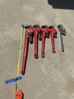 5 Heavy Duty Straight Plumber Pipe Wrenches
