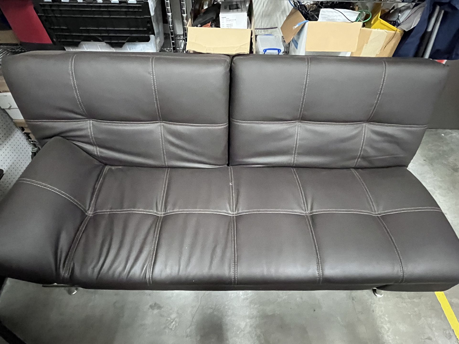 Bonded Leather Futon Sleeper Euro lounger