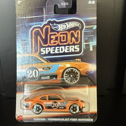 2025 Hot Wheels Neon Speeders 2/8 CUSTOM FORD MAVERICK Orange New In Package
