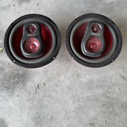 6 1/2 inch three-way, audio, car speakers.