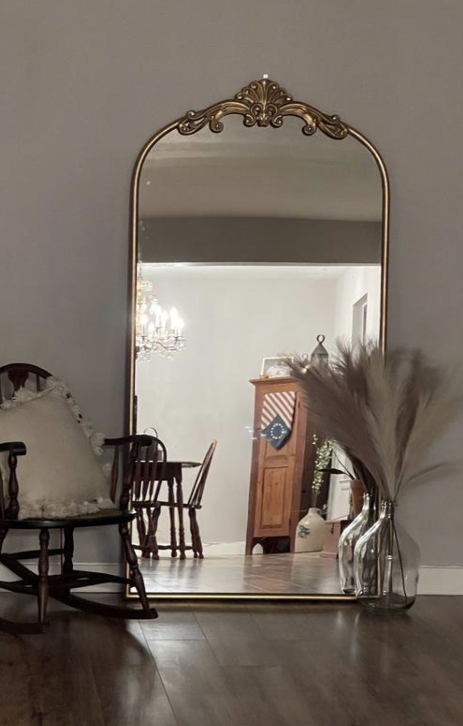 Azalea Park Gold Metal Filigree Leaner Framed Wall Mirror for Sale in