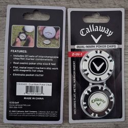 (2) Callaway Dual Golf Markers Poker Chips 2 In 1 Brand New