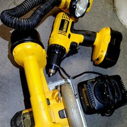 Dewalt Cordless Tools Including Two Batteries Charger