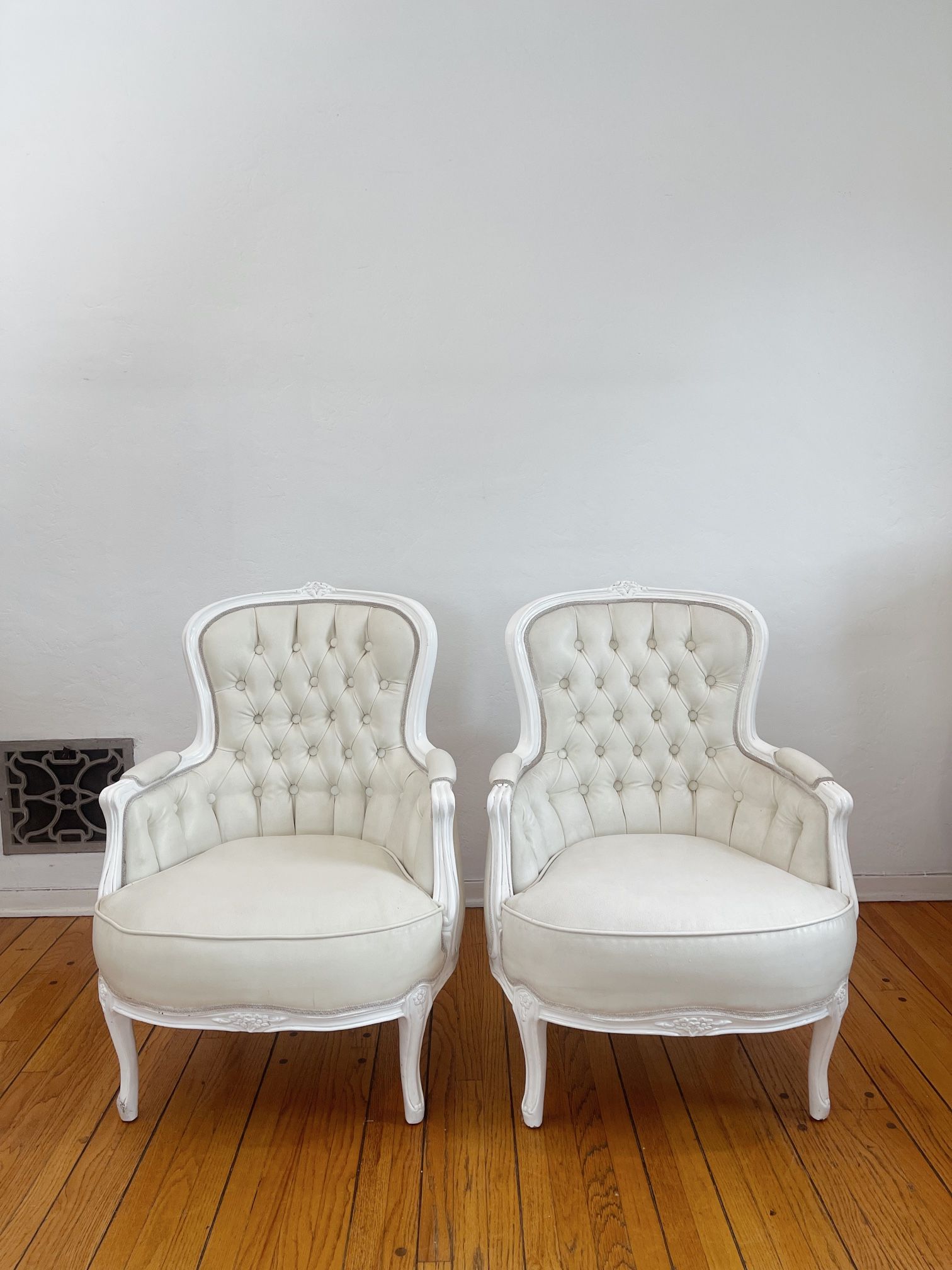 Two Vintage Inspired He Leather Chairs 