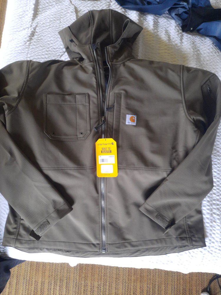 Carhartt Brand New With tags RAIN DEFENDER® RELAXED FIT MIDWEIGHT SOFTSHELL HOODED JACKET 2Xl Brand New With Tags

