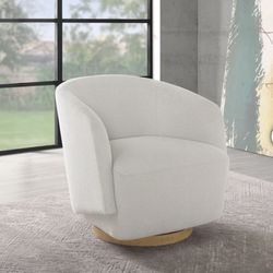 Henredon Murphy Swivel Boucle Chair, Cream